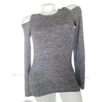   HOLLISTER HOSSZÚ UJJÚ SZÜRKE NŐI (M) RUGALMAS NYITOTT VÁLLÚ FELSŐ