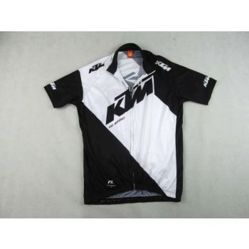   KTM FÉRFI (XL) FEKETE-FEHÉR RÖVID UJJÚ KERÉKPÁROS BICIKLIS LÉLEGZŐ SPORT FELSŐ