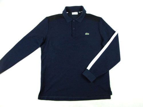 LACOSTE FÉRFI (L) ELEGÁNS SÖTÉTKÉK HOSSZÚ UJJÚ PÓLÓ