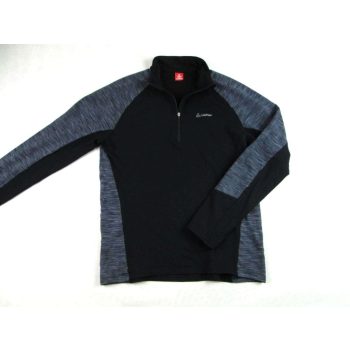   LÖFFLER FÉRFI (M / L - 50) SPORTOS FEKETE-SZÜRKE LÉLEGZŐ HOSSZÚ UJJÚ FELSŐ