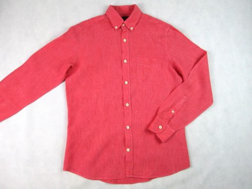 MASSIMO DUTTI ELEGÁNS KORALL HOSSZÚ UJJÚ FÉRFI (S) LENÁSZON ING