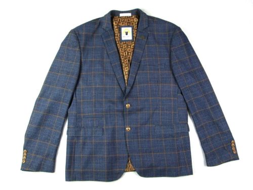 MARC DARCY ELEGÁNS NAGYON KOMOLY FÉRFI (L/XL - 46-os) KÉKESSZÜRKE KOCKÁS ZAKÓ