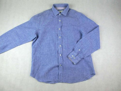 MASSIMO DUTTI FÉRFI (XL) PASZTELL-KÉK KÖNNYED HOSSZÚ UJJÚ LENVÁSZON ING