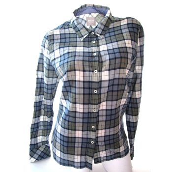   MUSTANG ELEGÁNS FEHÉR-HOMOK-SZÜRKE KOCKÁS HOSSZÚ UJJÚ NŐI (M) ING