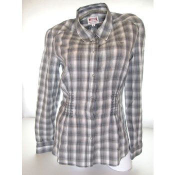   MUSTANG ELEGÁNS SZÜRKE KOCKÁS HOSSZÚ UJJÚ NŐI (M) SZTRECCSES KÖNNYED ING