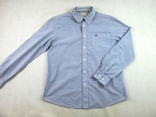 MUSTANG FÉRFI (L) ELEGÁNS HOSSZÚ UJJÚ FEHÉR-SÖTÉTSZÜRKE APRÓ KOCKÁS ING