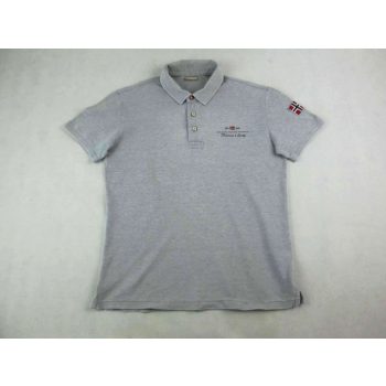   NAPAPIJRI FÉRFI (XL / L) SZÜRKE SPORTOS ELEGÁNS RÖVID UJJÚ GALLÉROS PÓLÓ