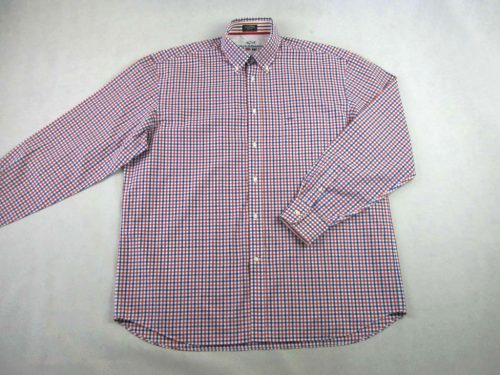 PAUL & SHARK FÉRFI (3XL) HOSSZÚ UJJÚ PIROS-SÖTÉTKÉK-FEHÉR APRÓ KOCKÁS ING