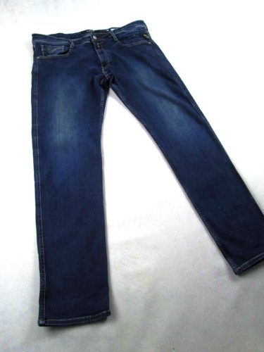 REPLAY ANBASS FÉRFI (XL / 2XL - W38 / L32) SÖTÉTKÉK SZTRECCSES FARMERNADRÁG