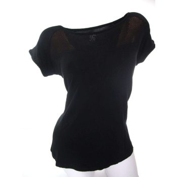   RETRO JEANS CSINOS RÖVID UJJÚ NŐI (M) FEKETE PÓLÓ KÖNNYED FELSŐ