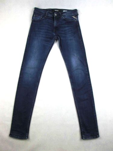 REPLAY JONDRILL SKINNY FIT FÉRFI (S - W28 / L32) SÖTÉTKÉK SZTRECCSES FARMER