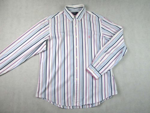 RALPH LAUREN ELEGÁNS FEHÉR-VILÁGOSKÉK CSÍKOS HOSSZÚ UJJÚ FÉRFI (XL) ING