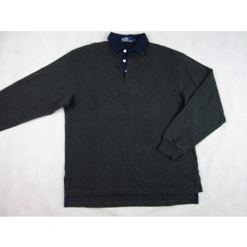   RALPH LAUREN ELEGÁNS HOSSZÚ UJJÚ SÖTÉTSZÜRKE FÉRFI (S / M) GALLÉROS VÉKONY PULÓVER