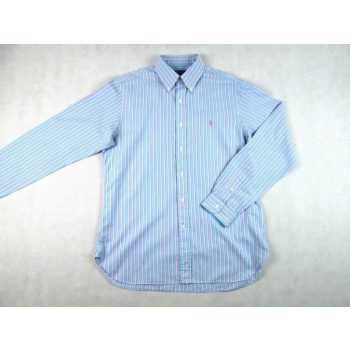   RALPH LAUREN ELEGÁNS VILÁGOSKÉK CSÍKOS HOSSZÚ UJJÚ FÉRFI (L / XL) ING