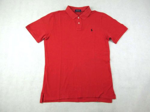 RALPH LAUREN FÉRFI (S) SPORTOS ELEGÁNS RÖVID UJJÚ PASZTELL-PIROS GALLÉROS PÓLÓ