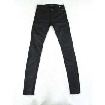   REPLAY LUZ NŐI (XS - W24) RUGALMAS FÉNYES FEKETE DÖGÖS HOSSZÚNADRÁG