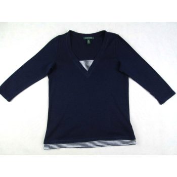 RALPH LAUREN NŐI (M) 3/4-ES UJJÚ SÖTÉTKÉK FELSŐ