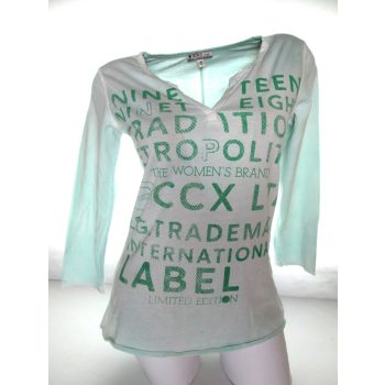   SOCCX (CAMP DAVID) CSINOS HÁROMNEGYEDES UJJÚ NŐI (S) PASZTELL-ZÖLD FELSŐ