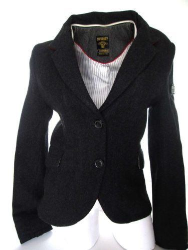 SUPERDRY ELEGÁNS SÖTÉTSZÜRKE NŐI (XS) SZÖVETKABÁT
