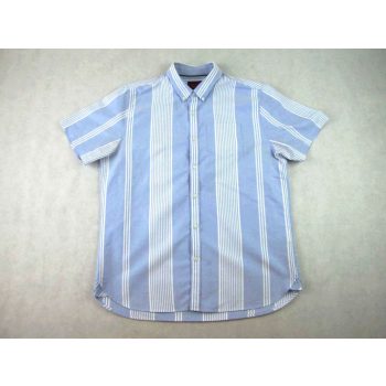   SUPERDRY FÉRFI (2XL / XL) ELEGÁNS RÖVID UJJÚ VILÁGOSKÉK CSÍKOS ING