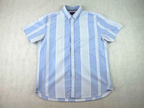 SUPERDRY FÉRFI (2XL / XL) ELEGÁNS RÖVID UJJÚ VILÁGOSKÉK CSÍKOS ING
