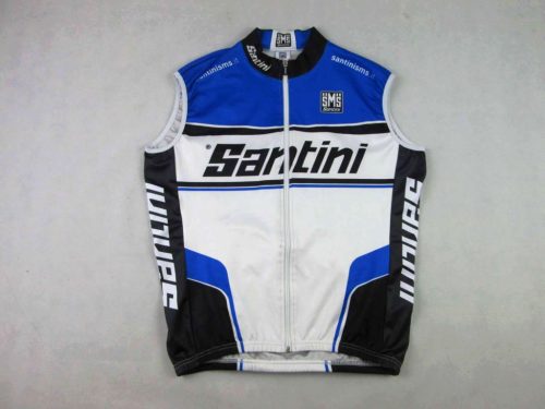 SANTINI FÉRFI (XL) KÉK-FEHÉR-FEKETE KERÉKPÁROS BICIKLIS LÉLEGZŐ SPORT FELSŐ MELLÉNY