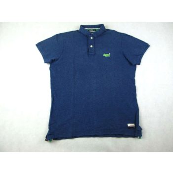   SUPERDRY FÉRFI (XL) SÖTÉTKÉK SPORTOS ELEGÁNS RÖVID UJJÚ GALLÉROS PÓLÓ