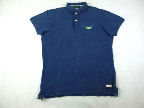 SUPERDRY FÉRFI (XL) SÖTÉTKÉK SPORTOS ELEGÁNS RÖVID UJJÚ GALLÉROS PÓLÓ