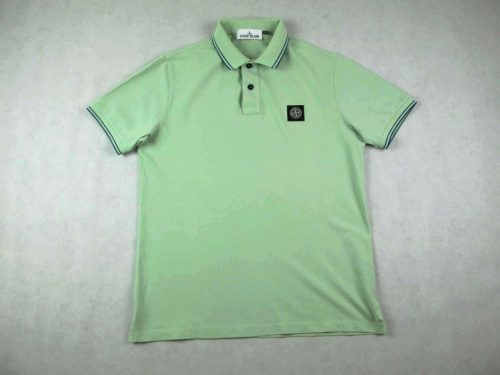 STONE ISLAND SLIM FIT FÉRFI (L) PASZTELL-ZÖLD SPORTOS ELEGÁNS GALLÉROS PÓLÓ