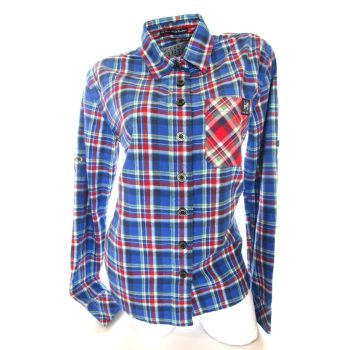 SUPERDRY KÉK-PIROS KOCKÁS HOSSZÚ UJJÚ NŐI (L) ING