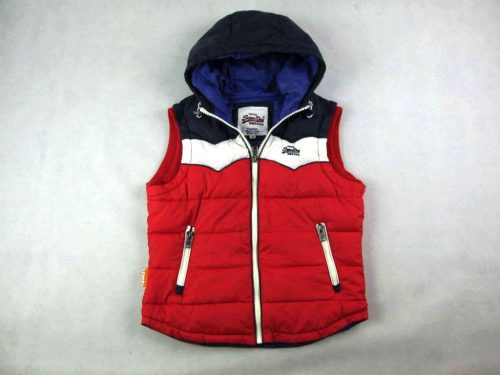 SUPERDRY NŐI (M) PIROS-FEHÉR-SÖTÉTKÉK STEPPELT MELLÉNY