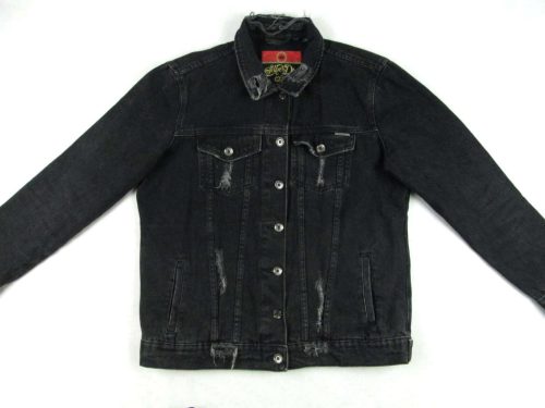 SUPERDRY NŐI (M - 40-ES) SÖTÉTSZÜRKE KOPTATOTT FARMERKABÁT