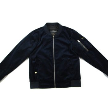   SUPERDRY PREMIUM NŐI (L) ÁTMENETI ELEGÁNS MICRO BÁRSONY SÖTÉTKÉK KIS KABÁT