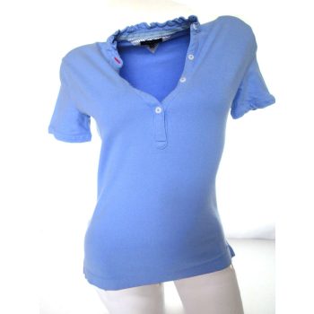   TOMMY HILFIGER CSINOS RÖVID UJJÚ NŐI (S) KÉK PÓLÓ FELSŐ