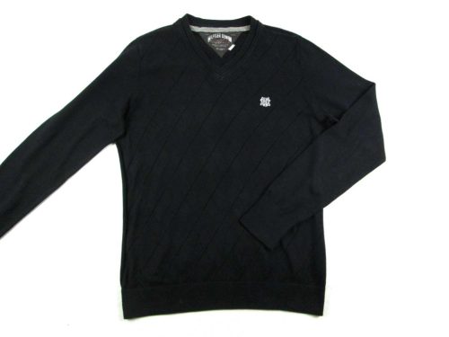 TOMMY HILFIGER ELEGÁNS FÉRFI (XL) HOSSZÚ UJJÚ FEKETE PULÓVER