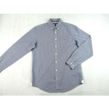   TOMMY HILFIGER FÉRFI (M) ELEGÁNS FEKETE-FEHÉR APRÓ KOCKÁS HOSSZÚ UJJÚ ING