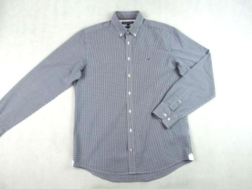 TOMMY HILFIGER FÉRFI (M) ELEGÁNS FEKETE-FEHÉR APRÓ KOCKÁS HOSSZÚ UJJÚ ING