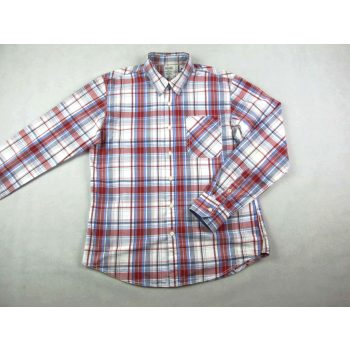   TOMMY HILFIGER FÉRFI (L) ELEGÁNS FEHÉR-KÉK-PIROS KOCKÁS HOSSZÚ UJJÚ ING