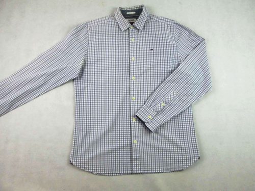 TOMMY HILFIGER FÉRFI (M) ELEGÁNS HOSSZÚ UJJÚ FEHÉR SZÜRKE APRÓ KOCKÁS ING