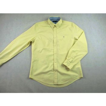   TOMMY HILFIGER FÉRFI (L) ELEGÁNS HOSSZÚ UJJÚ PASZTELL-SÁRGA ING