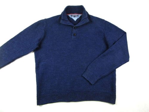 TOMMY HILFIGER FÉRFI (XL) ELEGÁNS HOSSZÚ UJJÚ SÖTÉTKÉK PULÓVER