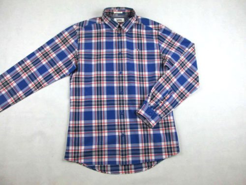 TOMMY HILFIGER FÉRFI (S) ELEGÁNS HOSSZÚ UJJÚ SÖTÉTKÉK-PIROS KOCKÁS ING