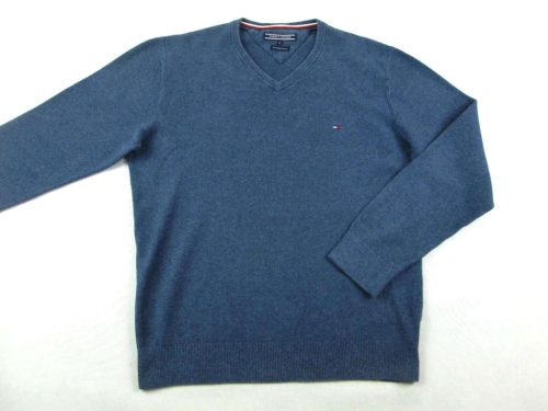 TOMMY HILFIGER FÉRFI (M) ELEGÁNS PASZTELLKÉK PULÓVER