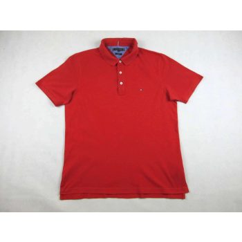   TOMMY HILFIGER FÉRFI (XL / L) ELEGÁNS RÖVID UJJÚ PIROS GALLÉROS PÓLÓ
