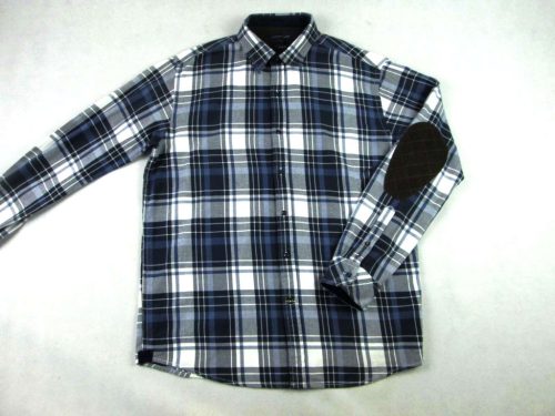 TOMMY HILFIGER FÉRFI (L) ELEGÁNS SÖTÉTKÉK-FEHÉR-FEKETE KOCKÁS HOSSZÚ UJJÚ ING