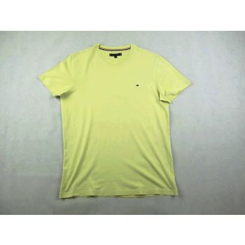   TOMMY HILFIGER FÉRFI (L) PASZTELL-SÁRGA VANÍLIA SZÍNŰ SPORTOS RÖVID UJJÚ FELSŐ PÓLÓ