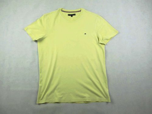 TOMMY HILFIGER FÉRFI (L) PASZTELL-SÁRGA VANÍLIA SZÍNŰ SPORTOS RÖVID UJJÚ FELSŐ PÓLÓ