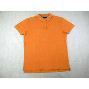   TOMMY HILFIGER FÉRFI (L) SPORTOS ELEGÁNS PASZTELL-NARANCSSÁRGA RÖVID UJJÚ GALLÉROS PÓLÓ