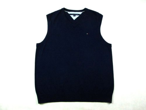 TOMMY HILFIGER FÉRFI (XL / 2XL) SÖTÉTKÉK KÖTÖTT MELLÉNY