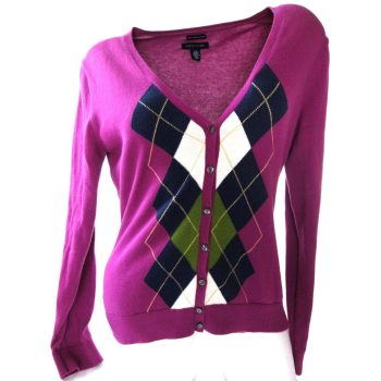   TOMMY HILFIGER KÁRÓ MINTÁS NŐI (M) SÖTÉT-CIKLÁMEN HOSSZÚ UJJÚ KARDIGÁN FELSŐ